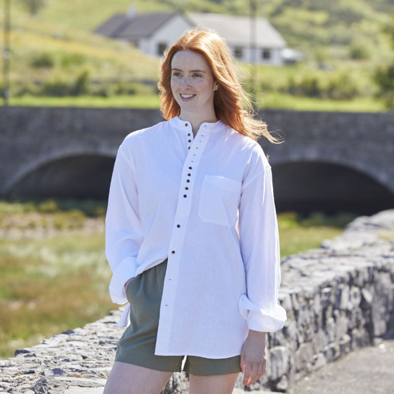 White Classic Irish Shirt L