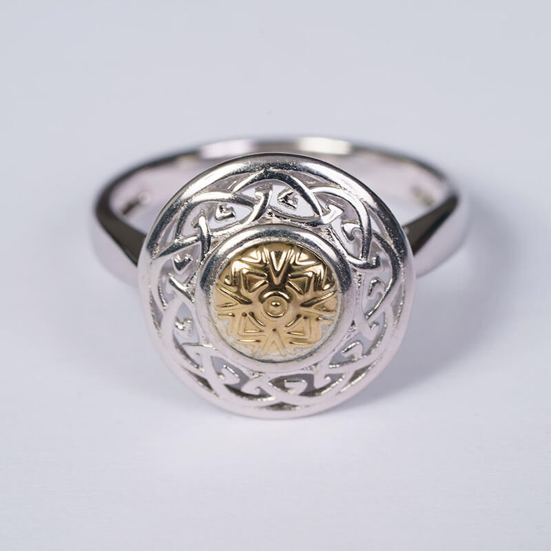 Celtic Knot Ring with 18K Gold Bead 5