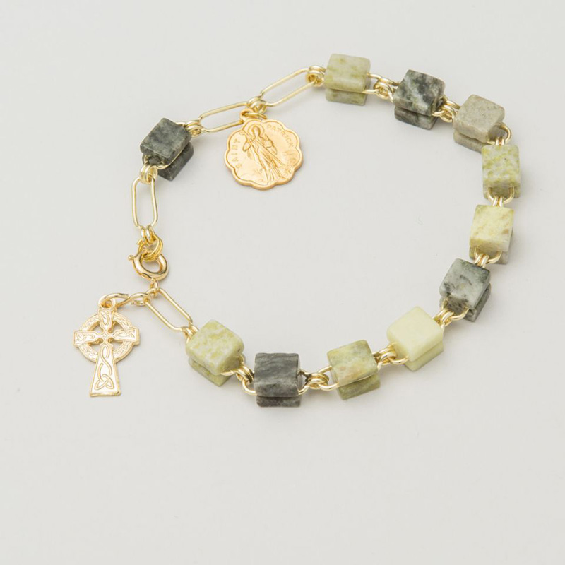 Connemara Marble Irish Rosary Bracelet