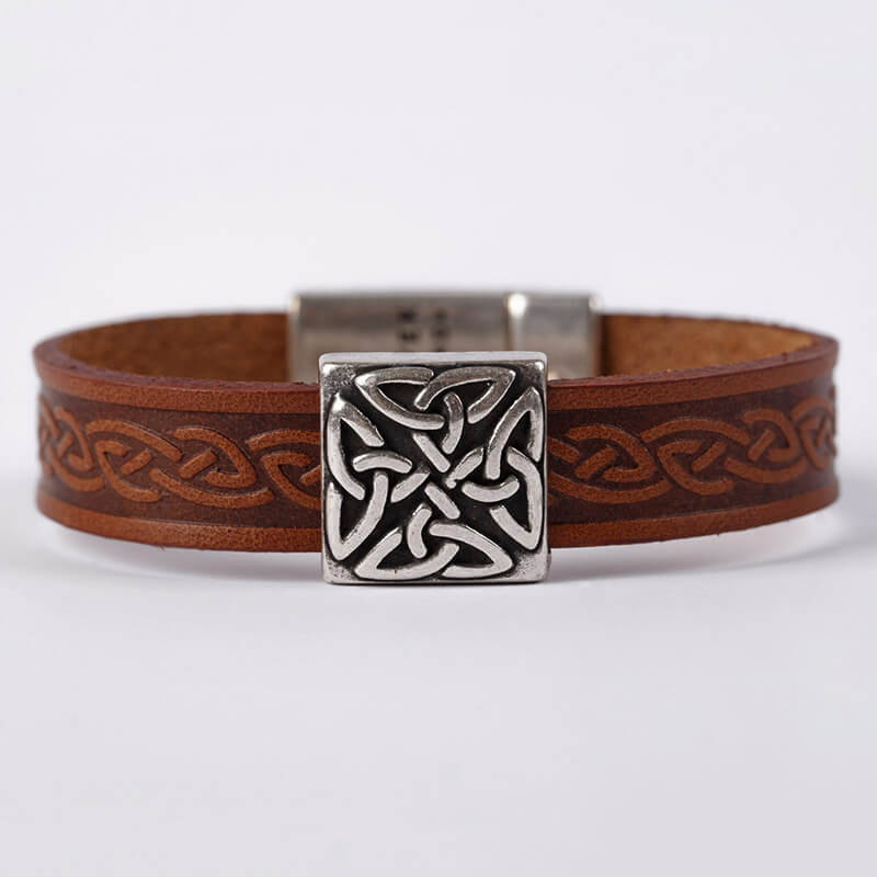 The Braden Celtic Cuff Bracelet Brown One Size