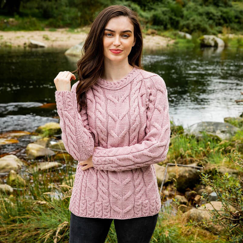 Pink Ardara Cable Sweater Medium