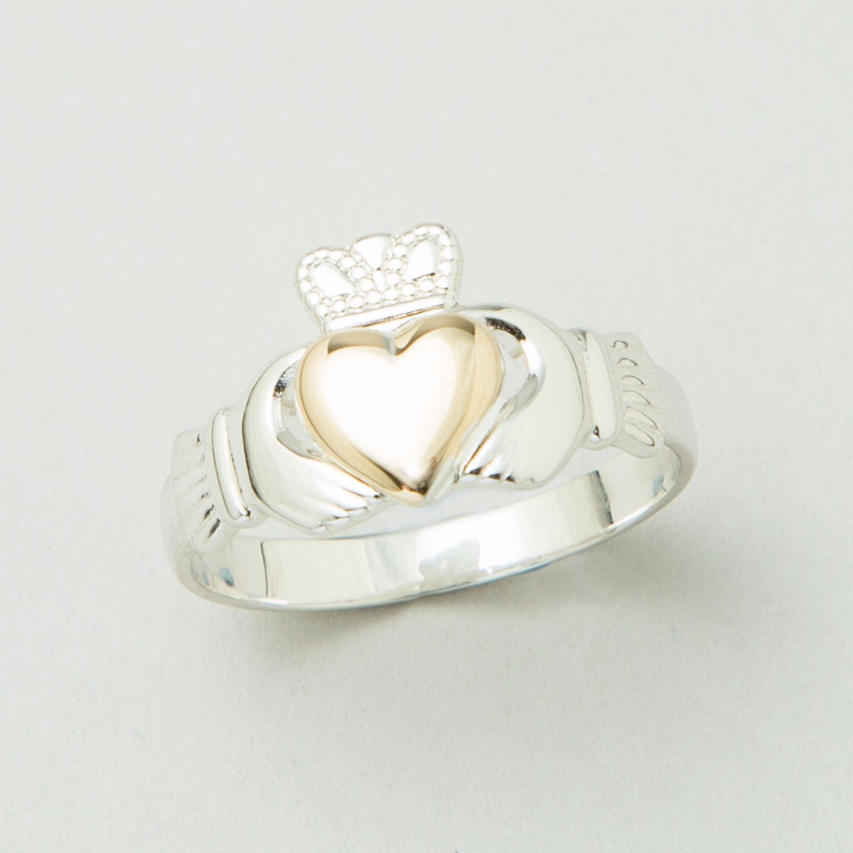 Gold Heart Claddagh Ring Size 6
