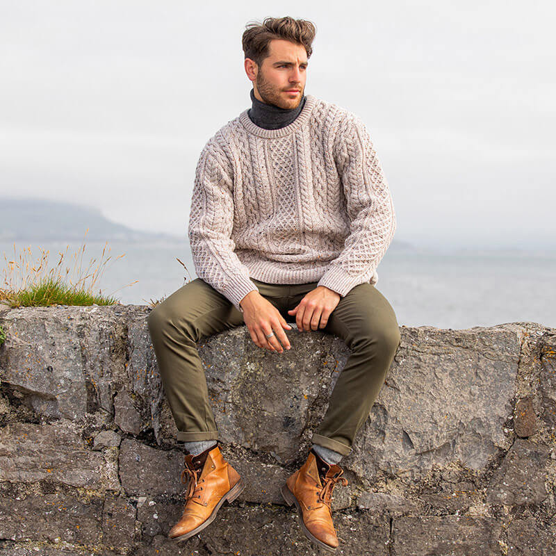 Oatmeal Nep The O'Connell Aran Sweater L