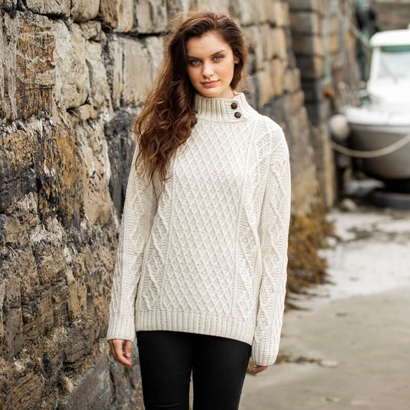 Womens Glengarriff Cream Aran Sweater XL